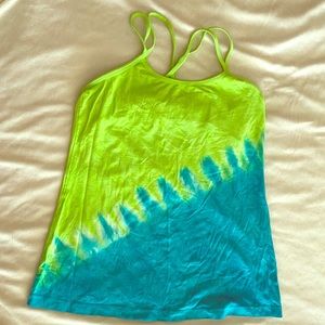 green and blue tank top